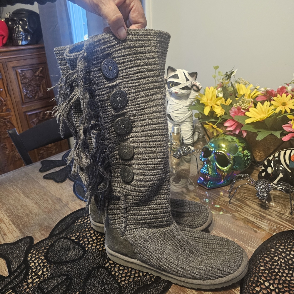 UGG Charcoal Knit Button Women's Boots